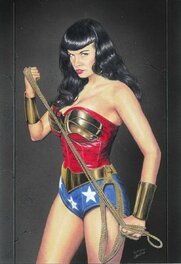 Tim Grayson - Bettie Page as Wonder Woman - Original Illustration