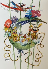 Batem - Nid des marsupilamis - Illustration originale