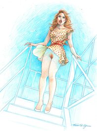 Thomas Du Caju - Betty descendant un escalier - Illustration - Original Illustration