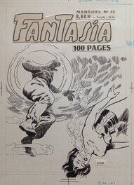 Atelier Chott - Atelier Chott Remy Ou Péguet , Couverture Originale Planche N&B Couv Fantasia 48 Black Boy (Fantax) , Petit Format Chott 1961 - Original Cover