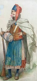 Chéri Hérouard - La soldate à la fleur par Chéri Hérouard - Illustration originale
