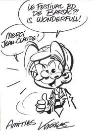 Jean-Marc Krings - Dedicacé dans: La Ribambelle - Tome 7 "La Ribambelle reprend du service". - Original Illustration