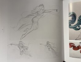 Exemple de crayonné préparatoire similaire publié dans le art book NEL SEGNO DI MANARA