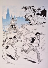 Jeff Broeckx - Robert en Bertrand - Illustration originale