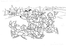 Wilma van den Bosch | 2001 | Ducks on skates illustration