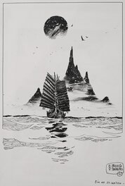Breccia Enrique, Indico Jim, La diosa tiburón, chapitre 2, planche n°12 de fin, 1989.