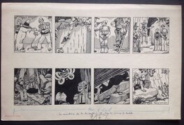 Marcel Prangey - Prangey Planche Originale 9 Oncle Mitouflard , Album BD Genre Tintin Éo Année 30 pour NESTLÉ - Planche originale