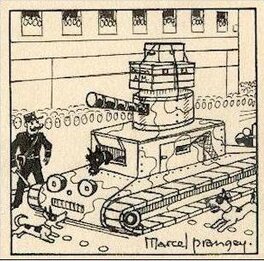 Detail de La dernière Case avec le char animé ..... signée Marcel Prangey Detail de La dernière Case avec le char animé ..... signée Marcel Prangey