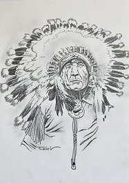 Ersel - Illustration de Sitting Bull chef des Sioux dans l'album Légacy T1 - Illustration originale