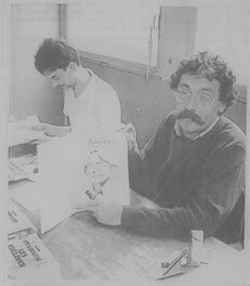 Claude et moi, en 1987. Photo parue dans la presse au lendemain d'un salon BD que j'organisais.