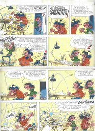 Œuvre originale - Gaston - tome 12 (calque de mise en couleurs page 35)