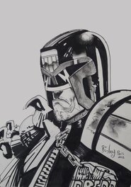 Simon Bisley - Judge Dredd, convention sketch 2012 - Illustration originale