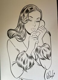 Des Taylor - Girl on phone - Illustration originale