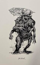 John Sibbick - Demonspawn (page 377) Original Fighting Fantasy illustration from Crypt of the Sorcerer - Illustration originale