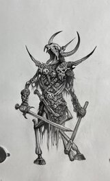 Tony Ackland - Skeleton Champion from Realm of Chaos. Slaves of Darkness - Original Illustration