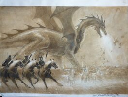 Andréi Arinouchkine - Illustration pour le livre L'univers des Dragons (prelim) - Original art