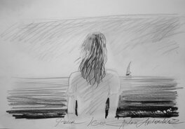 Andréi Arinouchkine - A Girl by the Sea - Original art