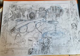 Fabrice Lebeault - Planche originale crayonnée de Lebeault pour Spirou - Original art