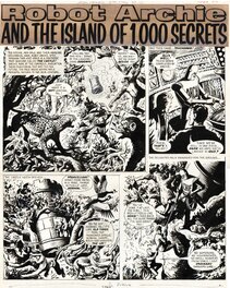 Ted Kearon - Ted KEARON : Planche de Robot Archie and the island of 1000 secrets 1969 - Planche originale