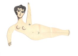 Saul Steinberg - Lady - Original art