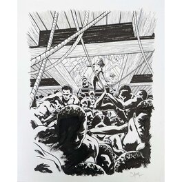 Les esclaves oubliés de Tromelin, illustration originale Dans la cale du bateau