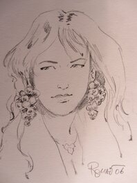 Olivier Roman - Portrait féminin - Original Illustration