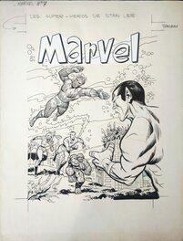 Jean-Yves Mitton - MARVEL n°7 - éd. LUG - Planche de montage pour la couverture. - Œuvre originale