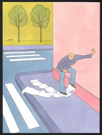 Miroslav Bartak - Crosswalk - Illustration originale