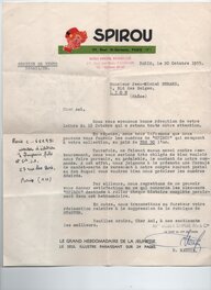 André Franquin - 10 b / Année 1955 / Courrier du siège parisien des Editions DUPUIS, 20 octobre 1955. - Œuvre originale