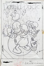 Daan Jippes - Donald Duck Fireworks - Illustration originale