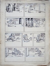 Planche originale - 1947 Bibi Fricotin  n'a peur de rien