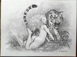 Régis Moulun - Jamais sans mon tigre - Illustration originale