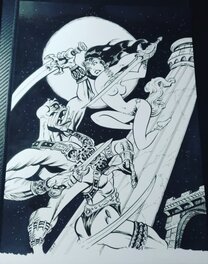 gioart - Dejah Thoris vs Thark d'après Bruce Timm - Couverture originale