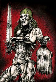 Denis GRRR - Judith against La Muerte. - Illustration originale