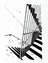 Christophe Chabouté - Escalier - Illustration originale