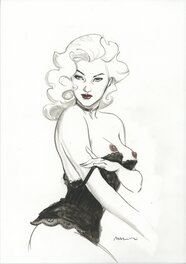 Enrico Marini - Noir burlesque - Illustration originale