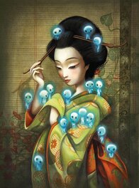 Benjamin Lacombe - Aoyagi and the Kodamas - Planche originale