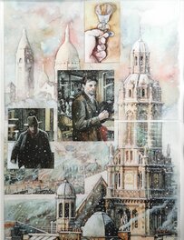 Fabrice Le Hénanff - Modigliani   Paris sous la neige - Planche originale