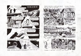 Pierre-Henry Gomont - Double planche 18-19 de La fuite du cerveau - Planche originale