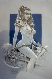 Giuseppe De Luca - Pin up guerrière - Planche originale