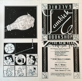 Carton d'invitation pour l'exposition Chris Ware Galerie Lambiek 1996