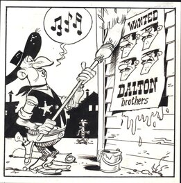 Morris : Lucky Luke, Case pour la couverture de l'album publicitaire Cha-Cha 1 des biscuits Parein