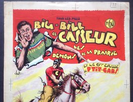 Le Haut avec Le Titre P"Tit Gars est un Bandeau Titre imprimé , Collé sur Le Fond en Gouache et repeint par CHOTT .