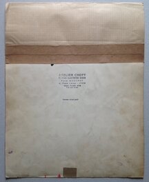 Le Verso de La Couverture avec son Papier de protection , Bande Kraft et Tampon des éditions Pierre Mouchot Atelier CHOTT.