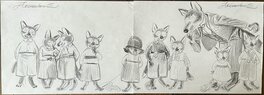 Andréi Arinouchkine - Les petits loups - Illustration originale