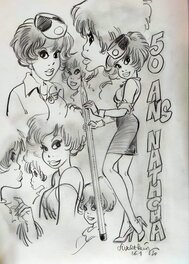 François Walthéry - Natacha a 50 ans - Illustration originale