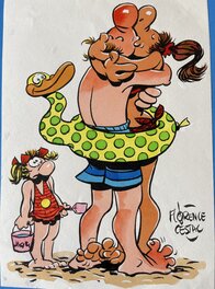 Florence Cestac - Dessin original en couleurs réalisé à l'occasion de la sortie du livre "Tous citoyens" - Original Illustration