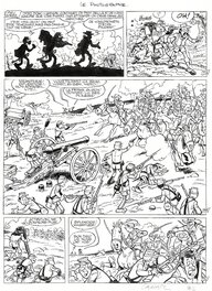 Planche originale - Lambil : Les Tuniques Bleues Tome 11 Les bleus en Noir et Blanc planche 11