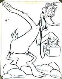 Bob Clampett - Clampett : dessin de Daffy Duck pour un livre de coloriage - Illustration originale