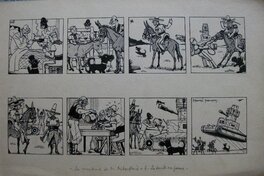 Prangey Planche Originale 6 Oncle Mitouflard , Album BD Genre Tintin Éo Année 30 pour NESTLÉ